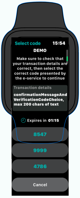 confirmationMessageAndVerificationCodeChoice 1 watch